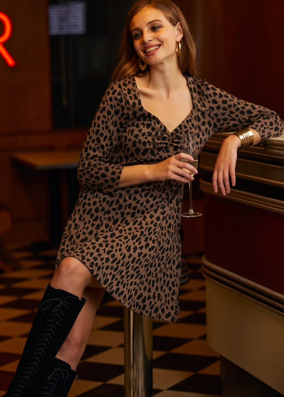 Leopard Hi-Low Empress Dress