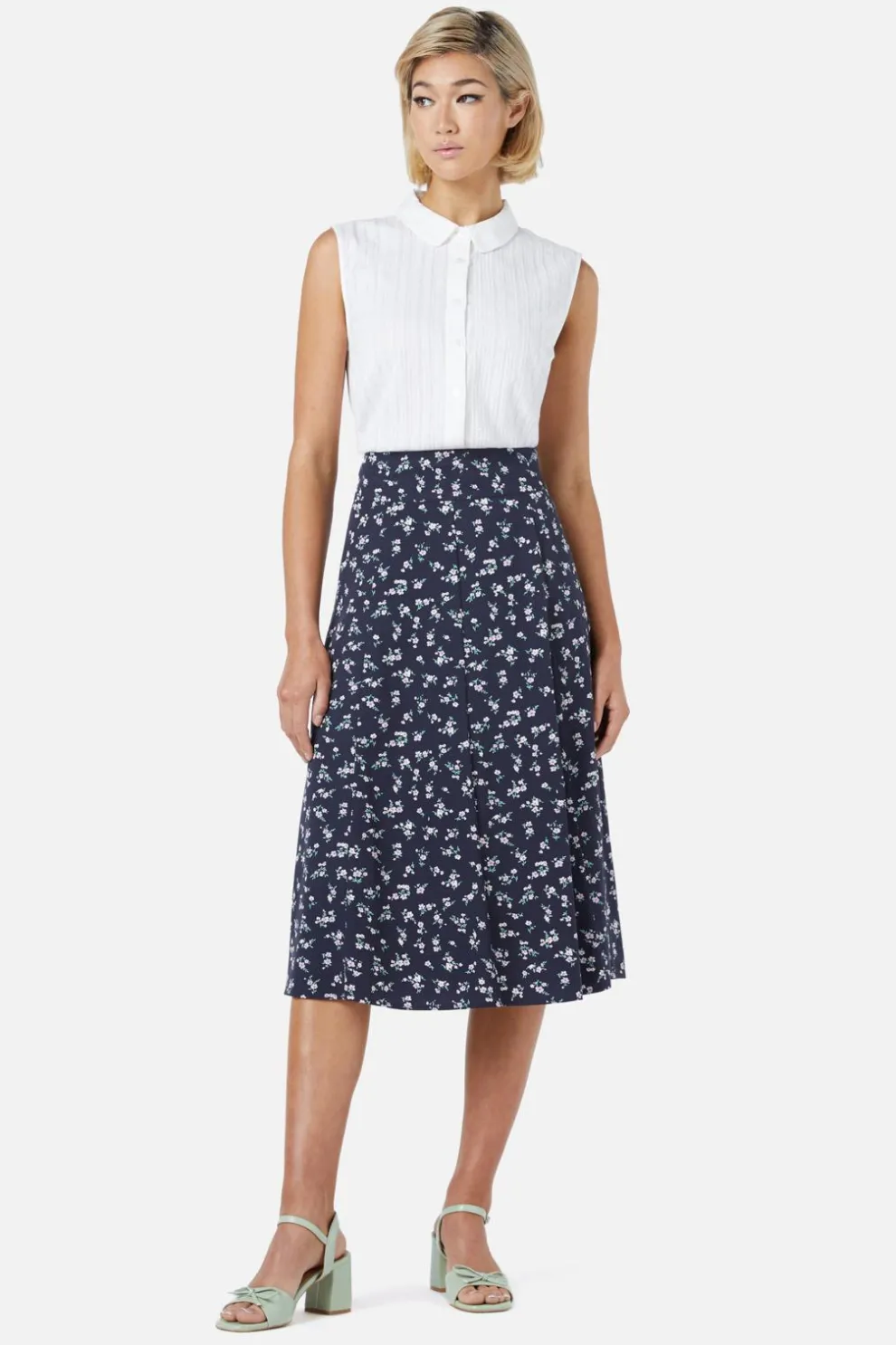 Lila Ditsy Midi Skirt