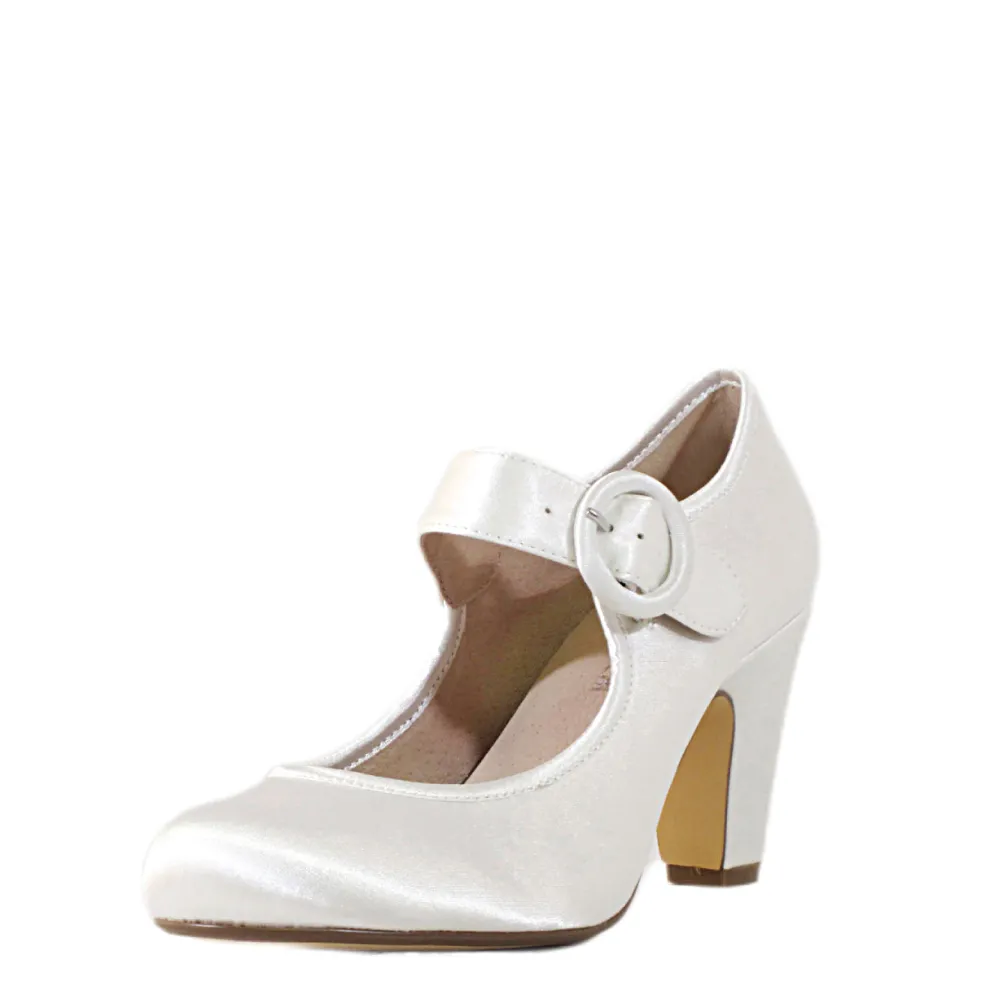 Madeline Satin Mary Jane Heels