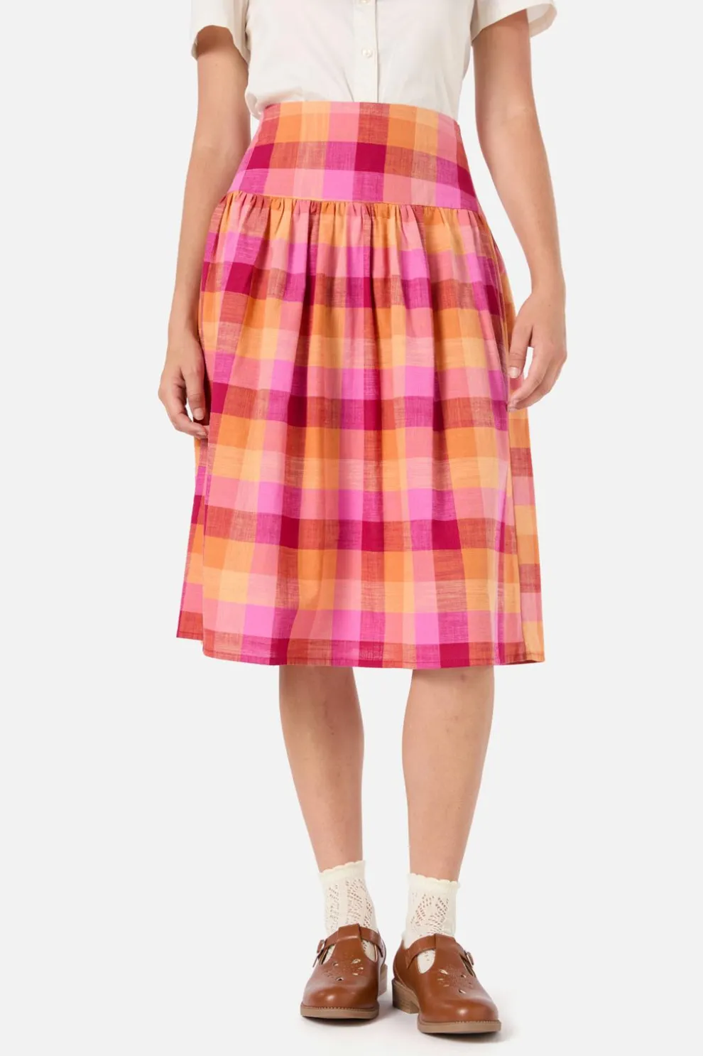 Maxine Check Midi Skirt