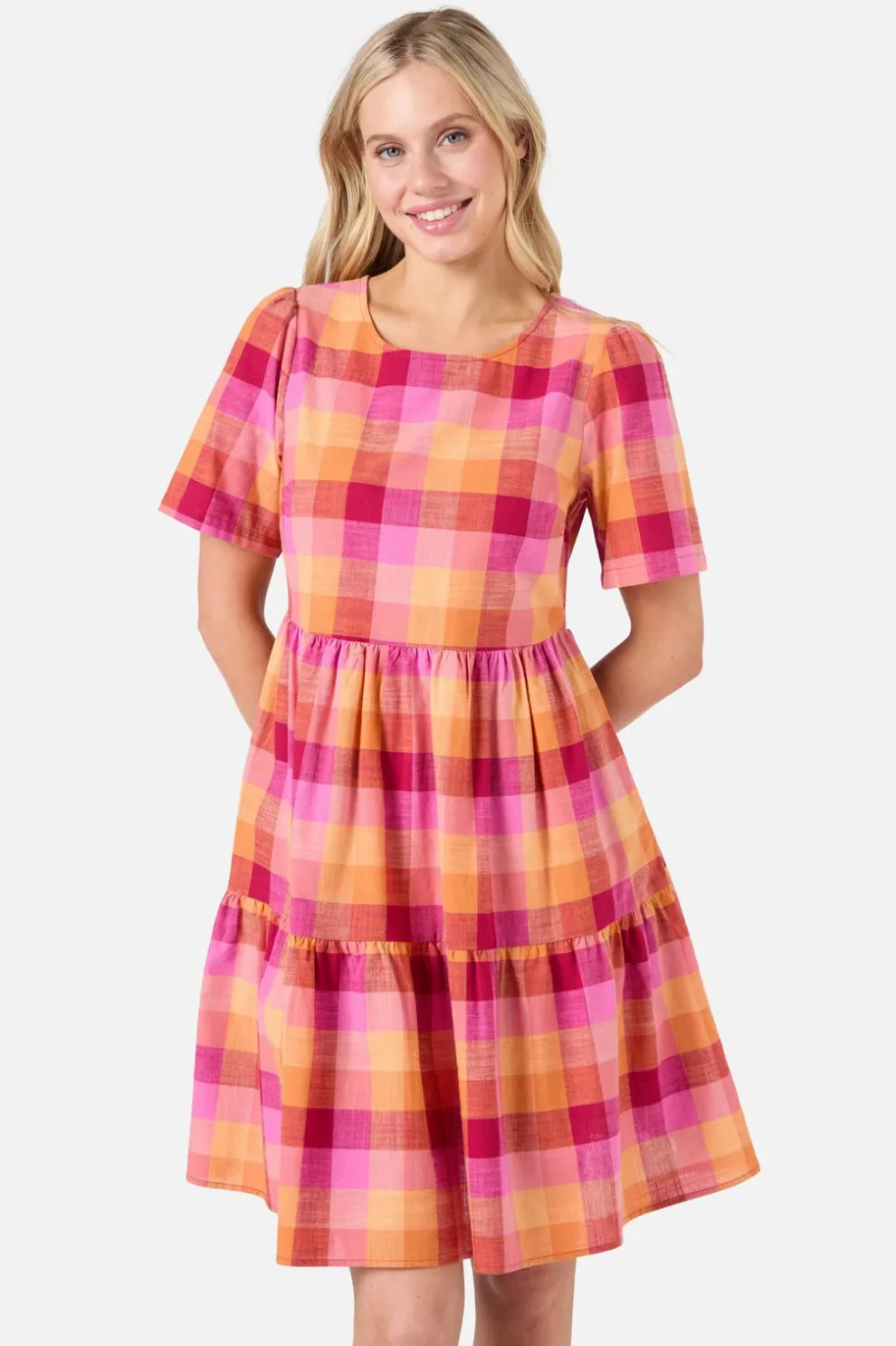 Maxine Check Smock Dress