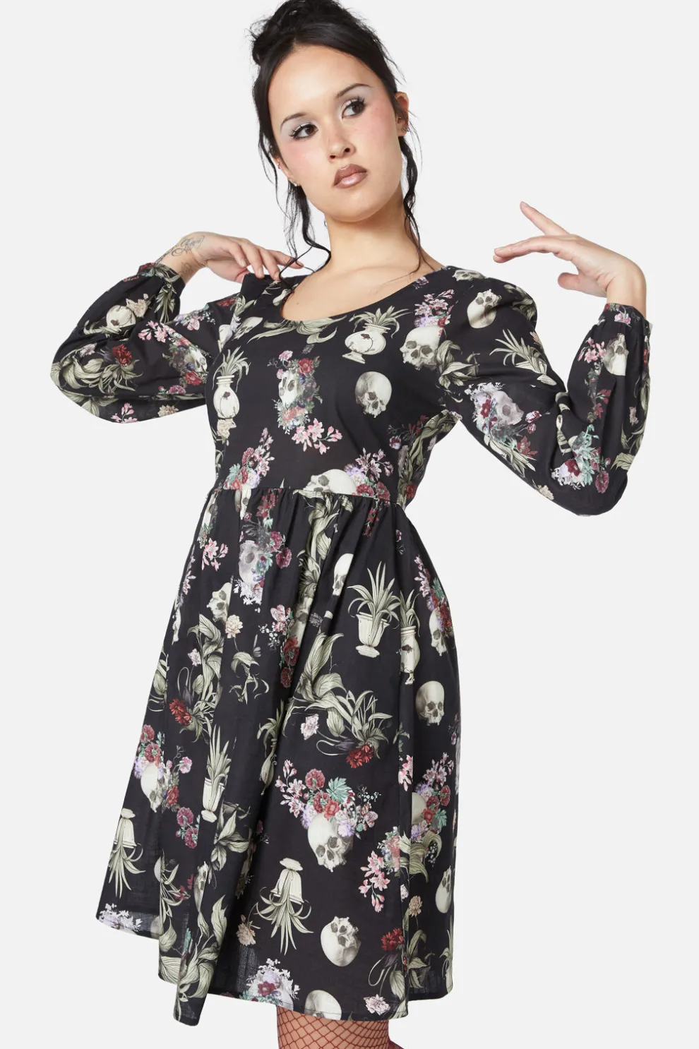 Memento Mori Printed Dress