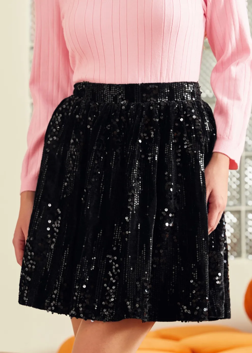 Midnight Muse Dirndl Velvet Skirt