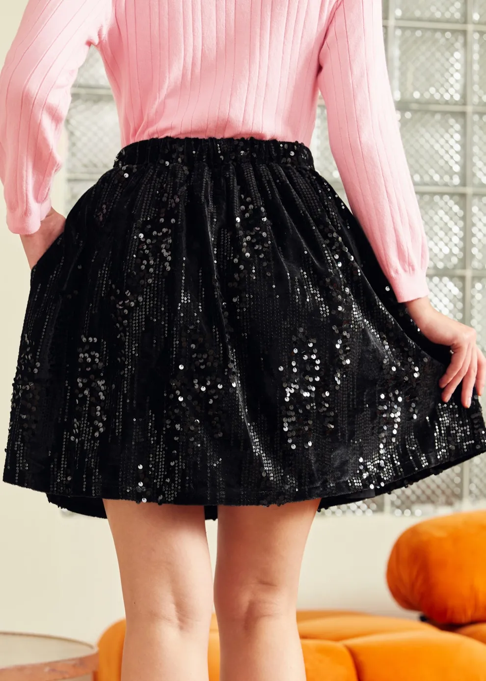 Midnight Muse Dirndl Velvet Skirt
