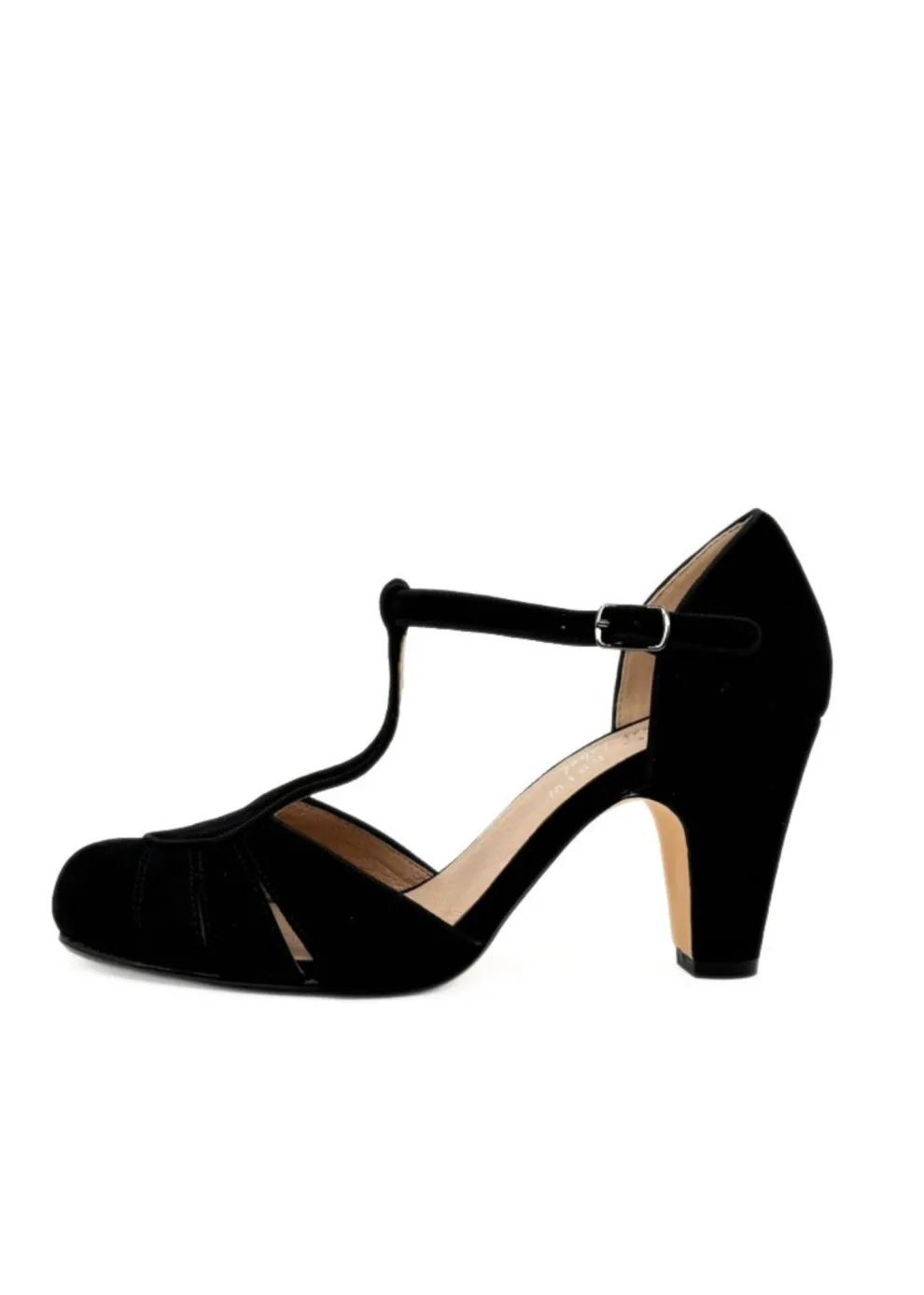 Mulberry Suede T-Strap Heels