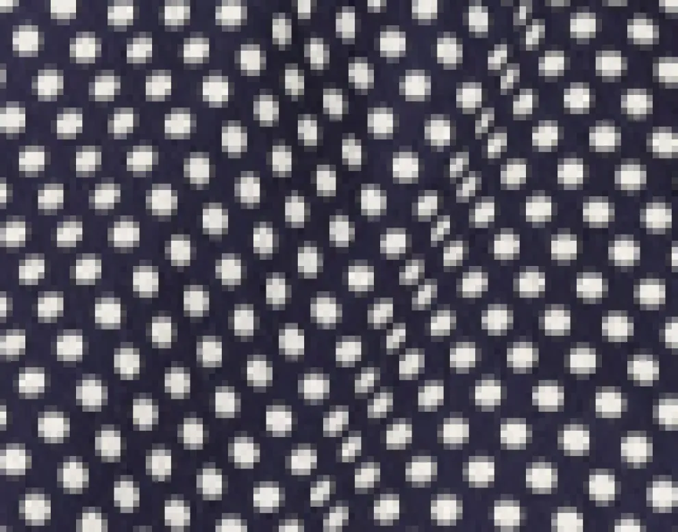 Navy Blue White Polka Dot Swing Dress