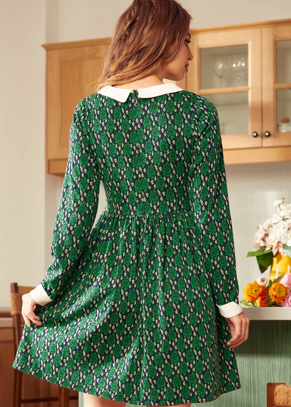 Nifty Fifties Flare Collar Dress