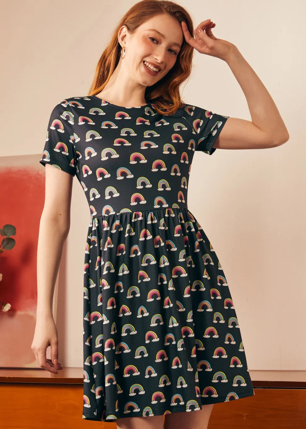 Nostalgic Narrative Knit Dress