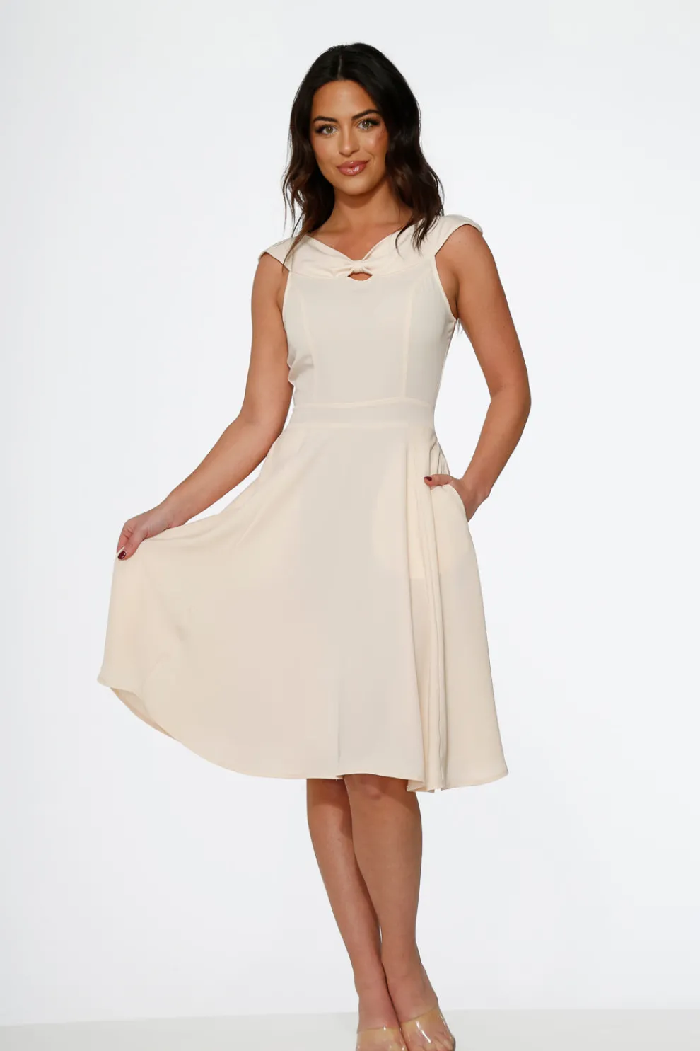 Off White Occasional Swing Dress