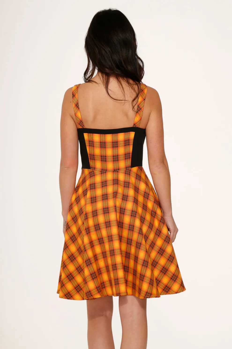 Orange Plaid Swing Dress