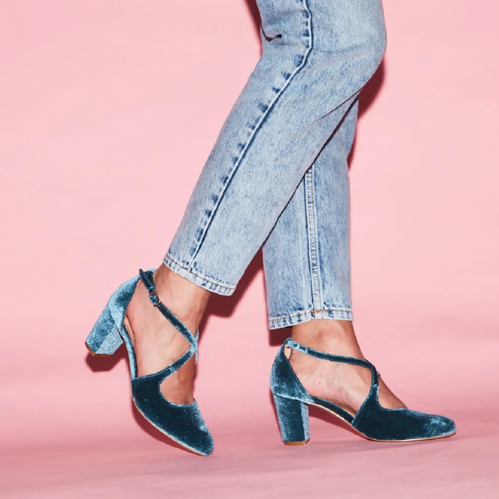 Oren Velvet Mary Jane Heels