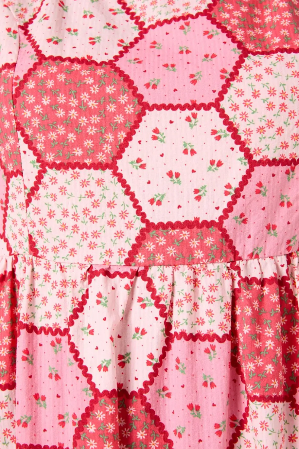 Patchwork Tiered Midi Dress