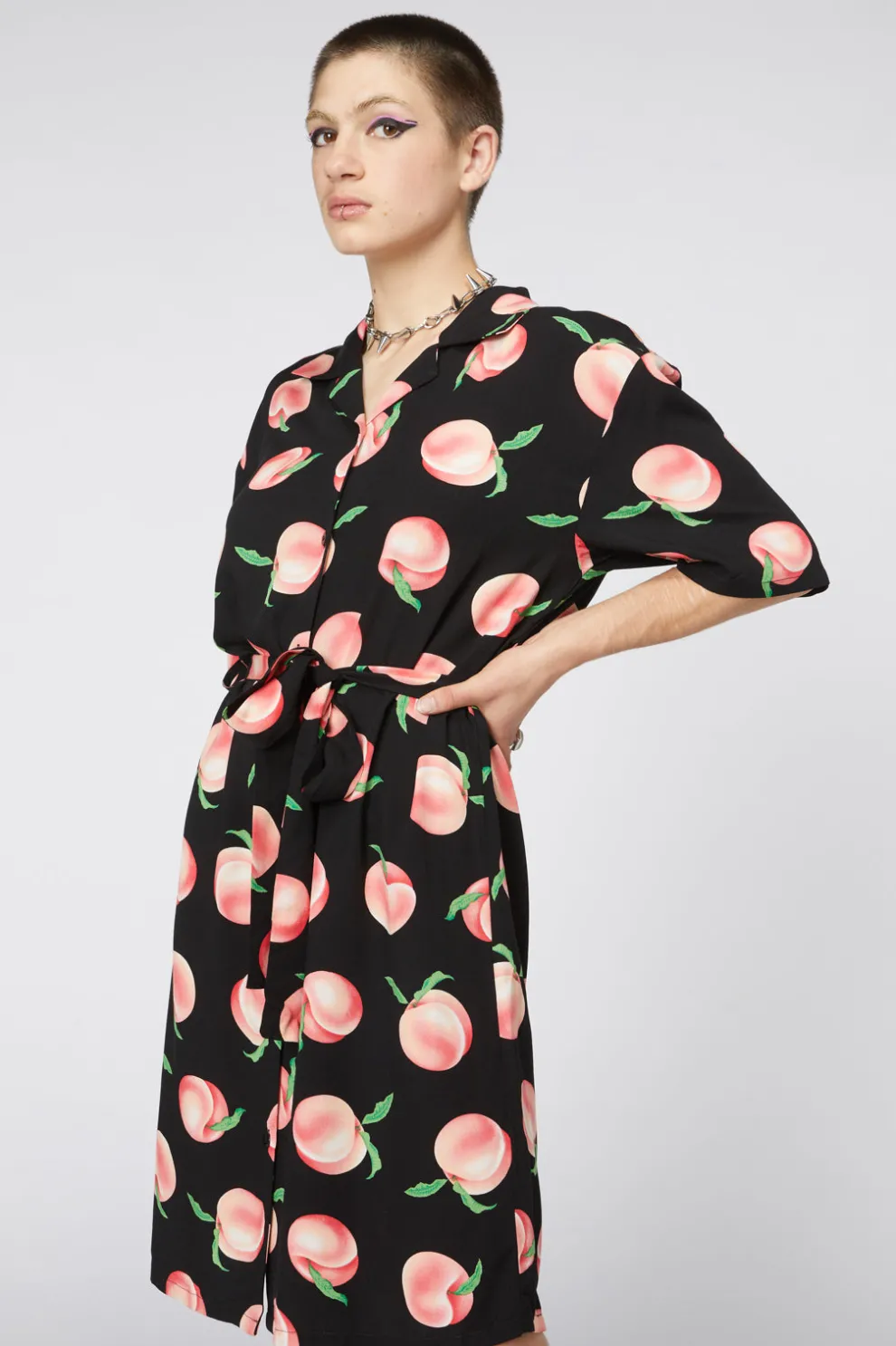 Peachy Viscose Shirt Dress