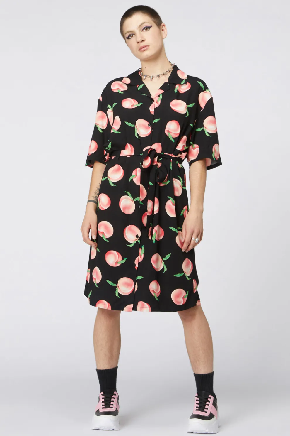 Peachy Viscose Shirt Dress