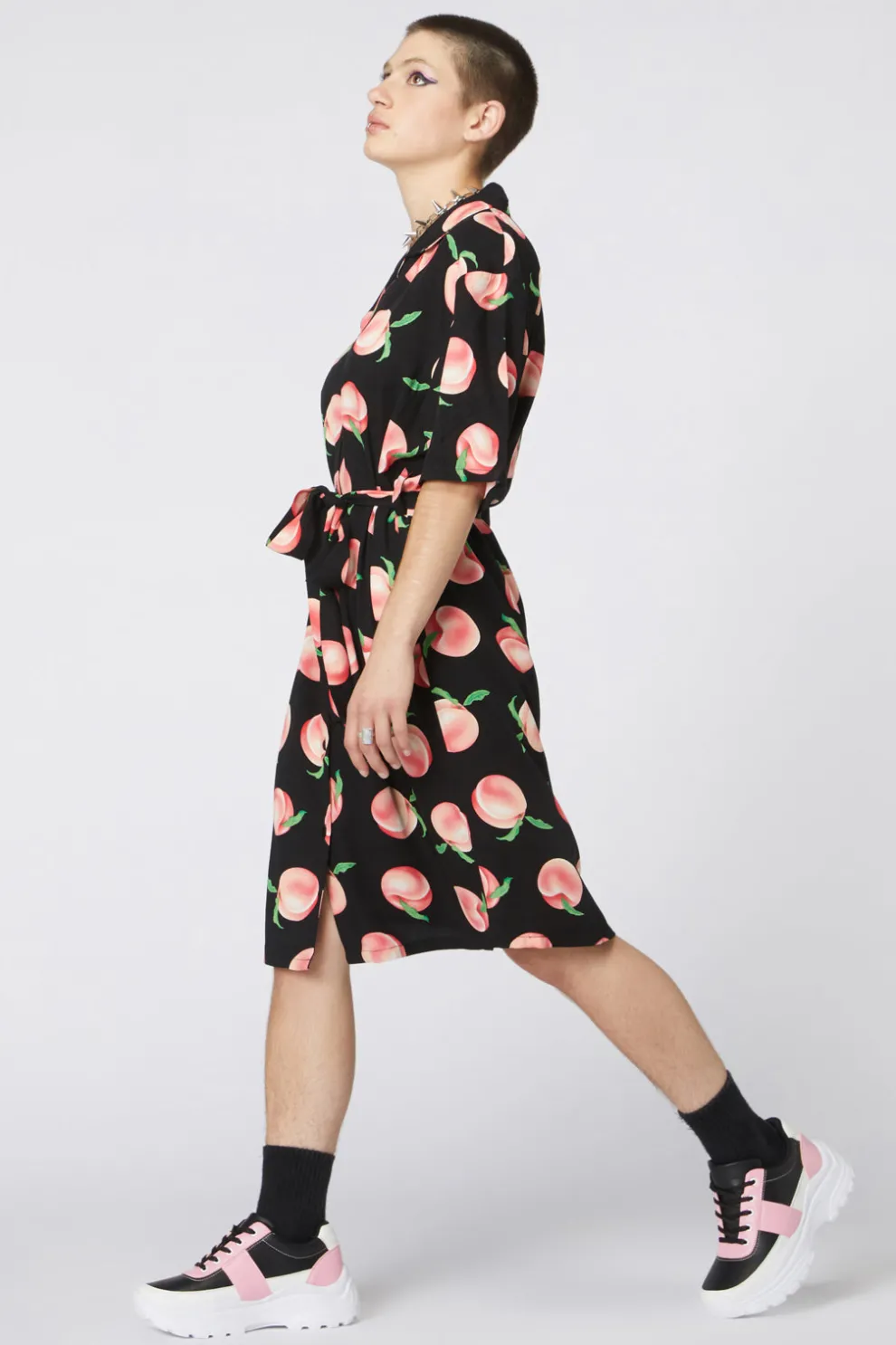 Peachy Viscose Shirt Dress