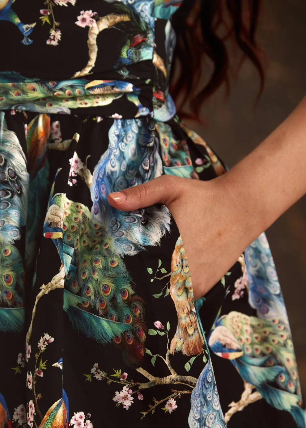 Peacock on Branches Greta Dress