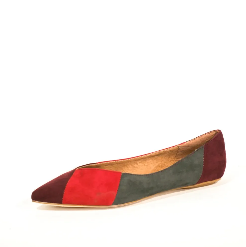 Pedro Patchwork Suede Ballet Flats