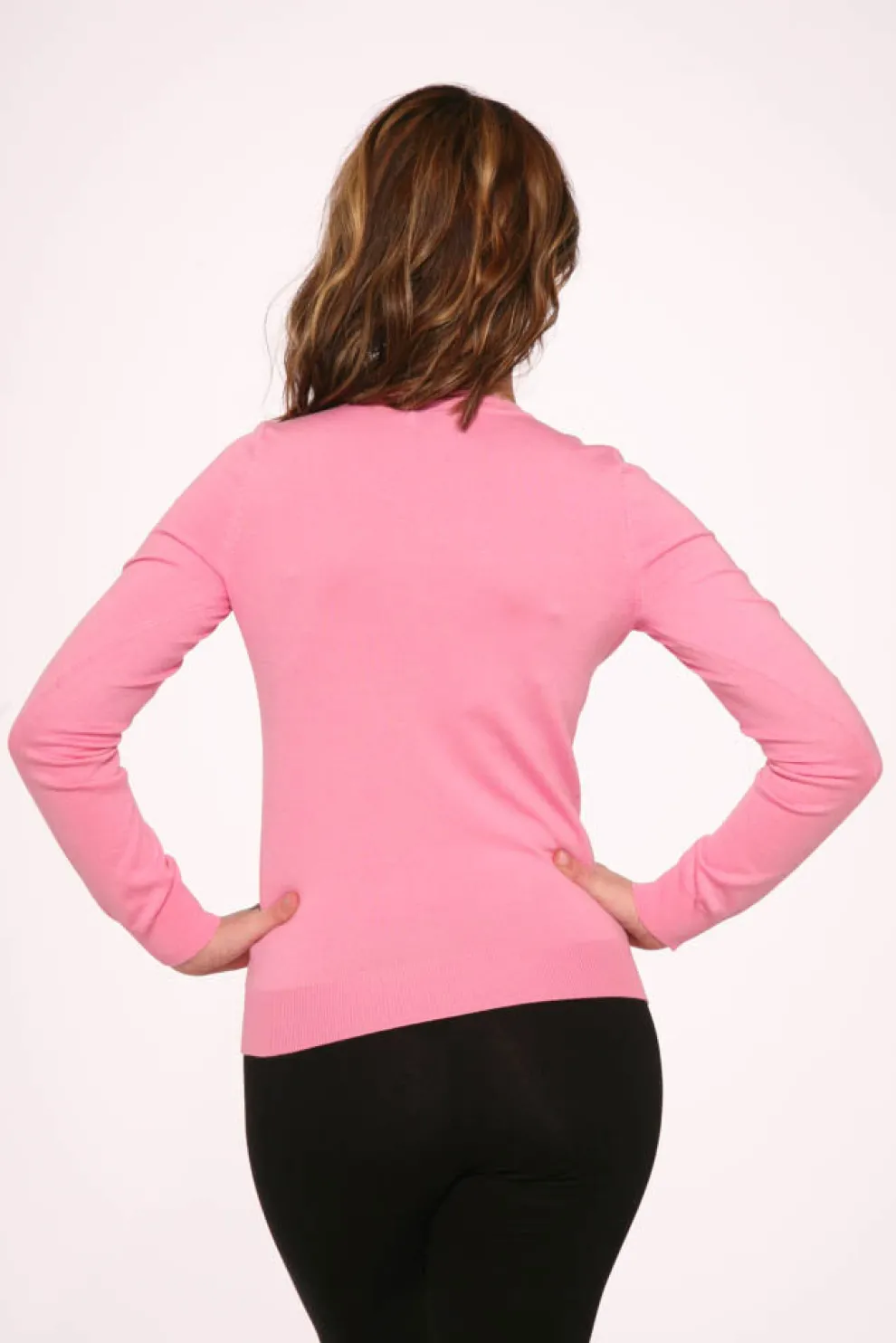 Pink Crewneck Cardigan