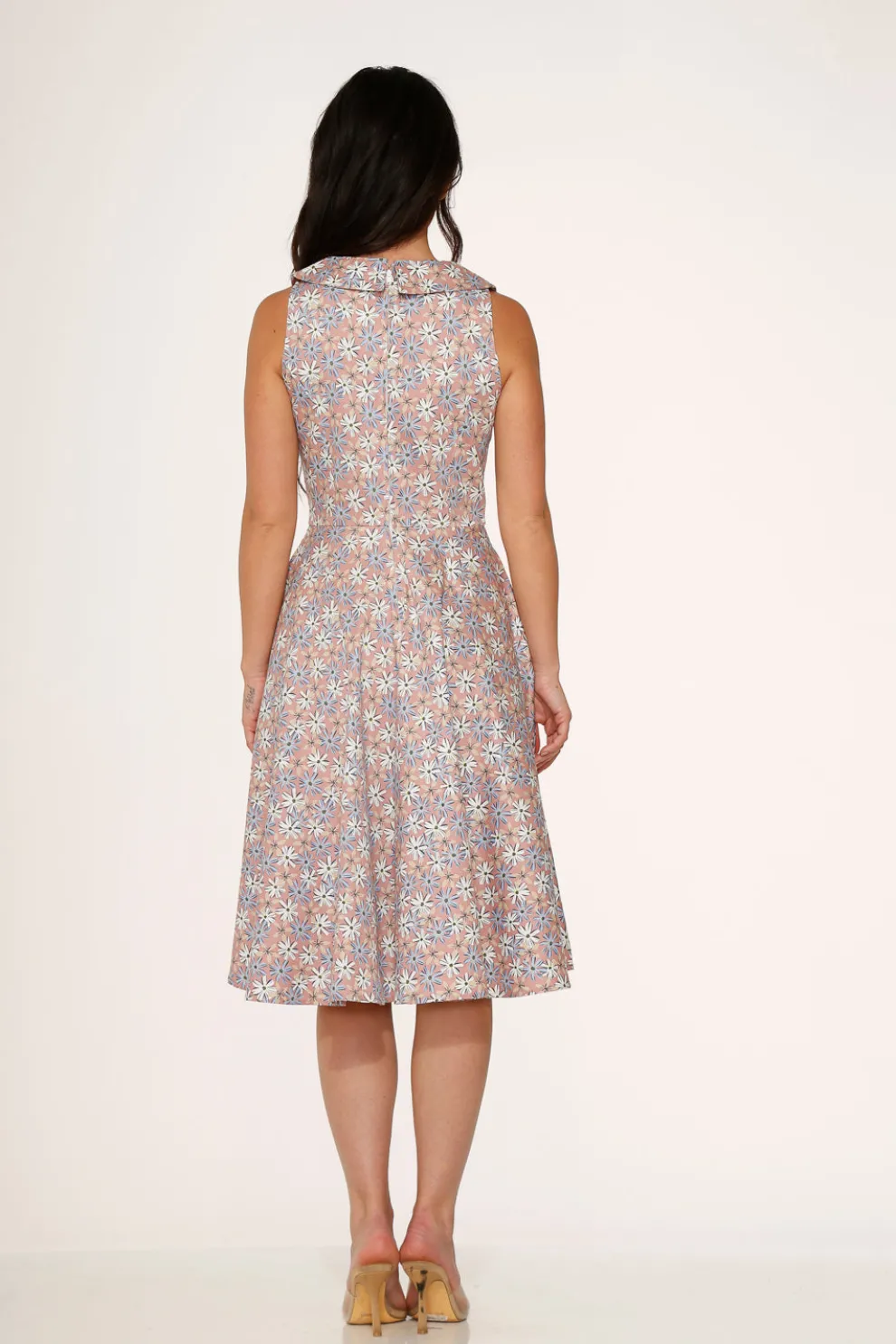 Pink Daisy Floral Swing Dress