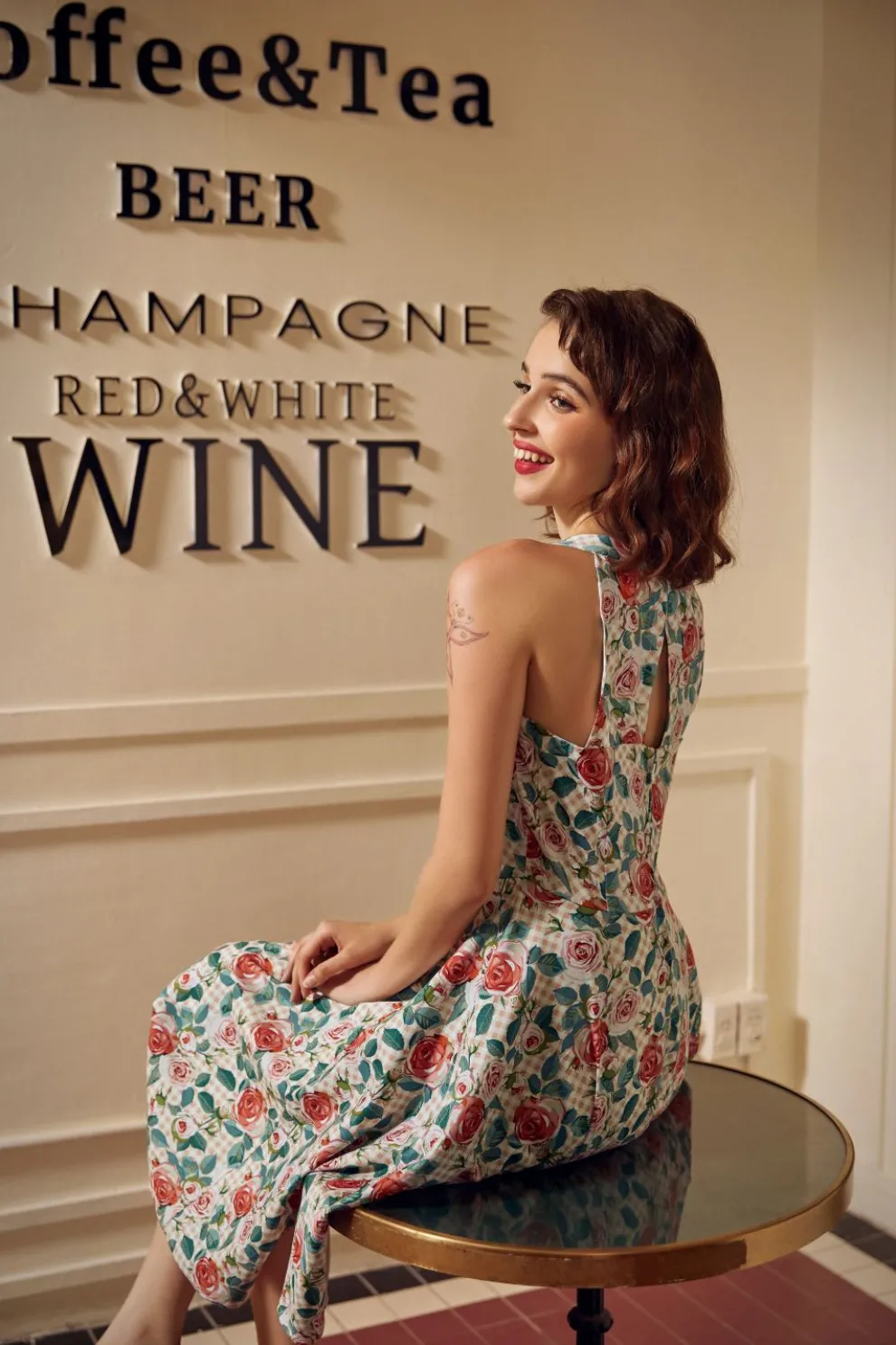 Pink Floral Swing Dress