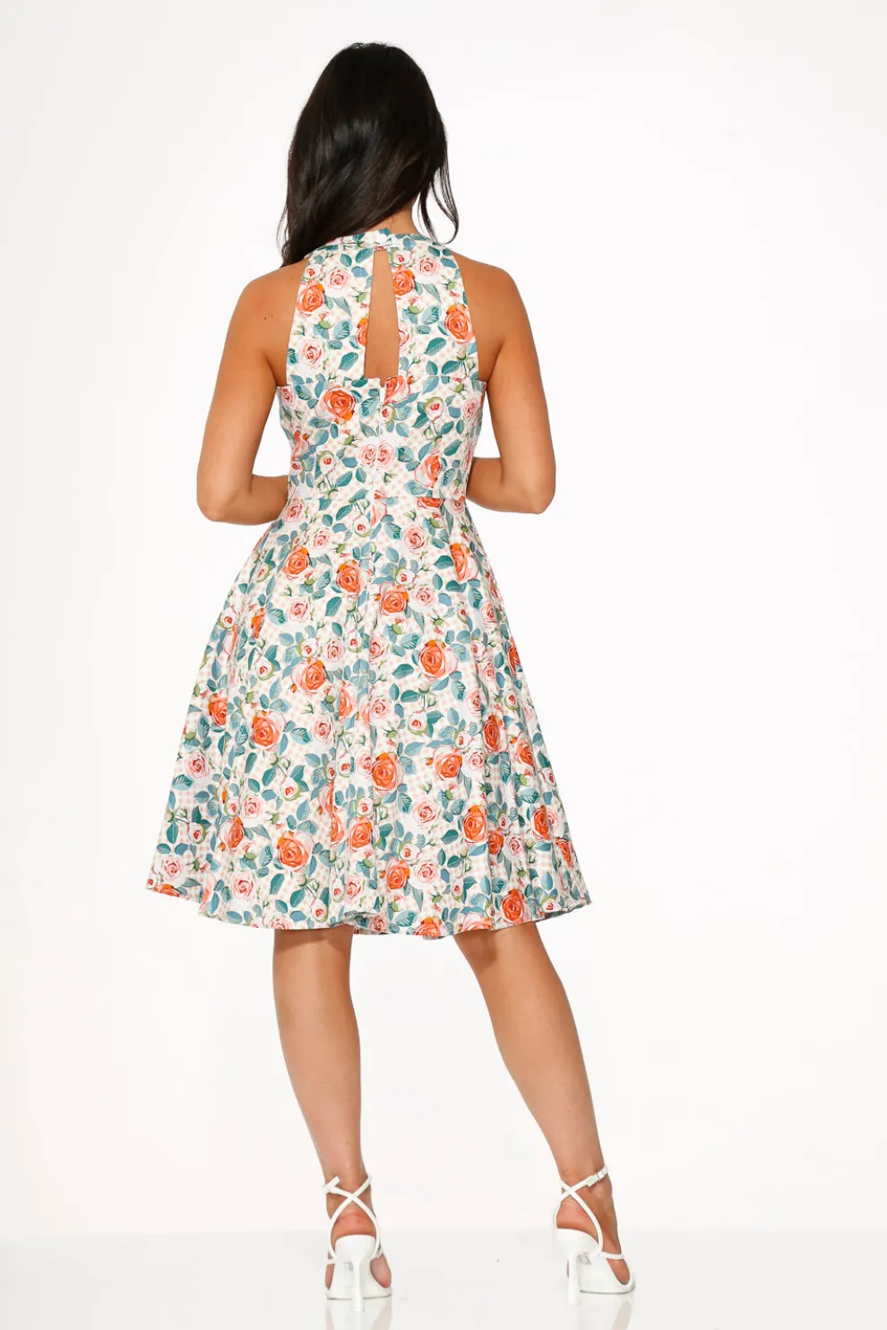 Pink Floral Swing Dress