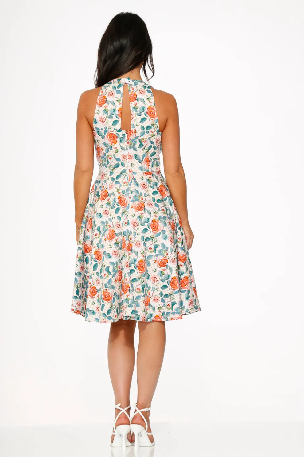 Pink Floral Swing Dress