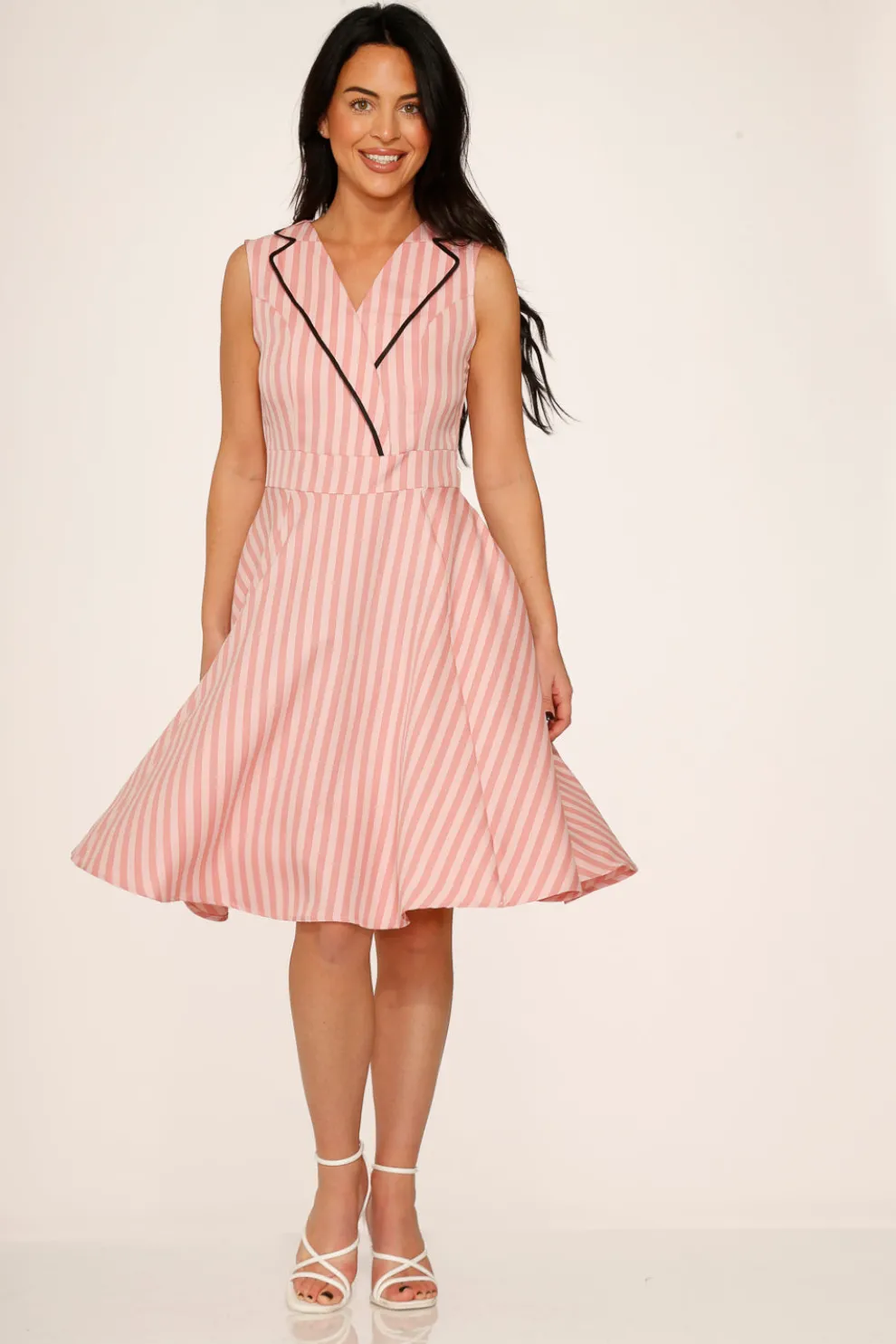 Pink Stripe Swing Dress
