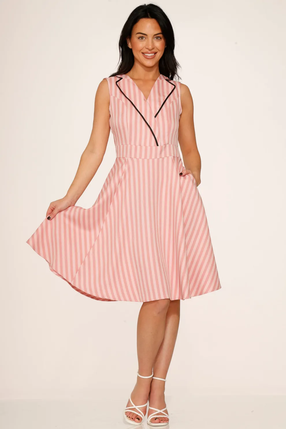 Pink Stripe Swing Dress