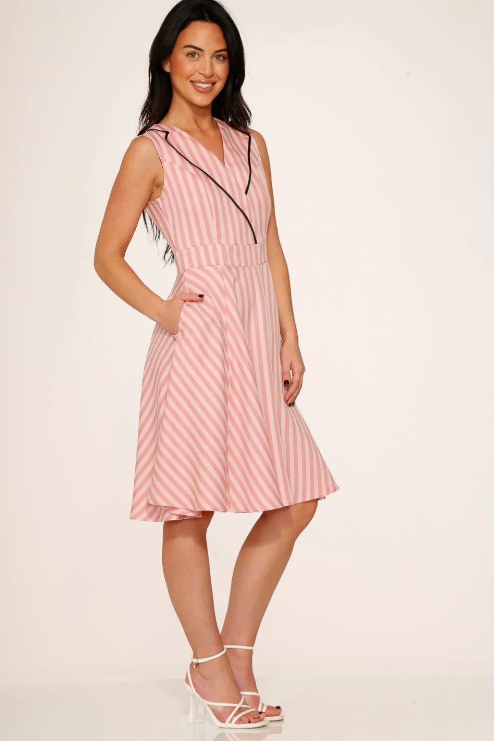 Pink Stripe Swing Dress