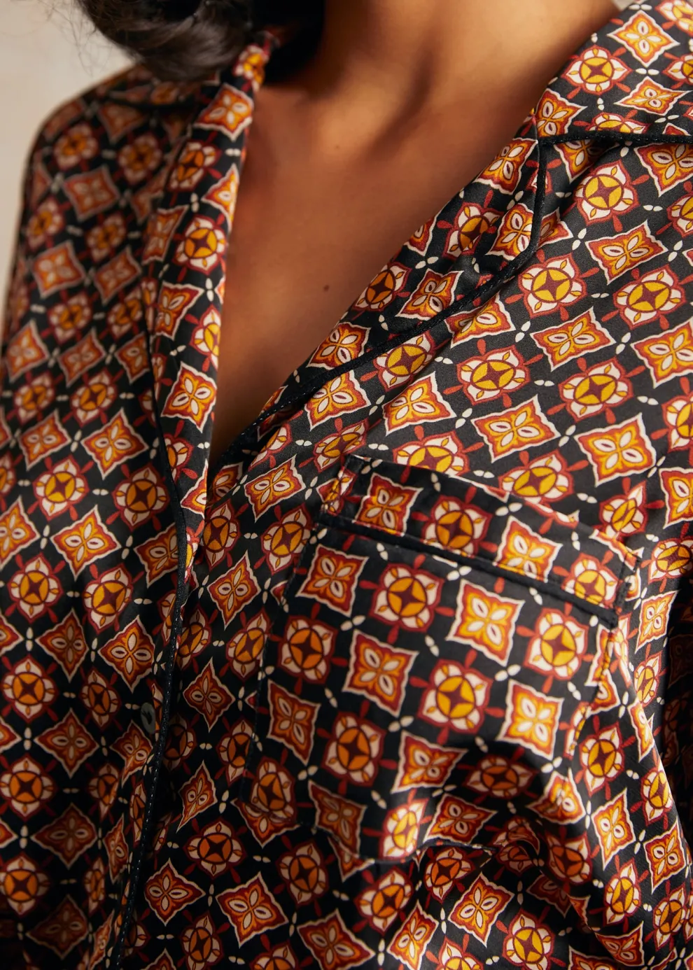 Playful Past Long Sleeve Blouse