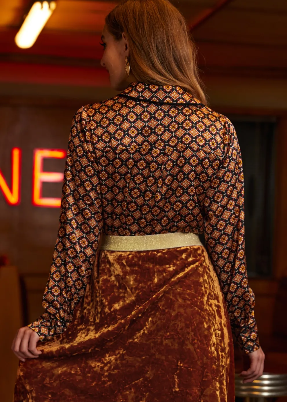 Playful Past Long Sleeve Blouse