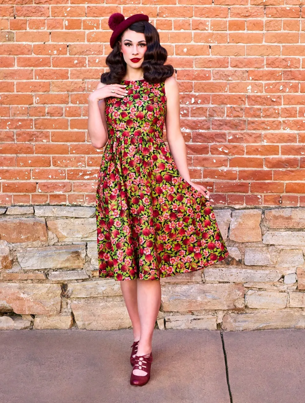 Pomegranate Midi Dress