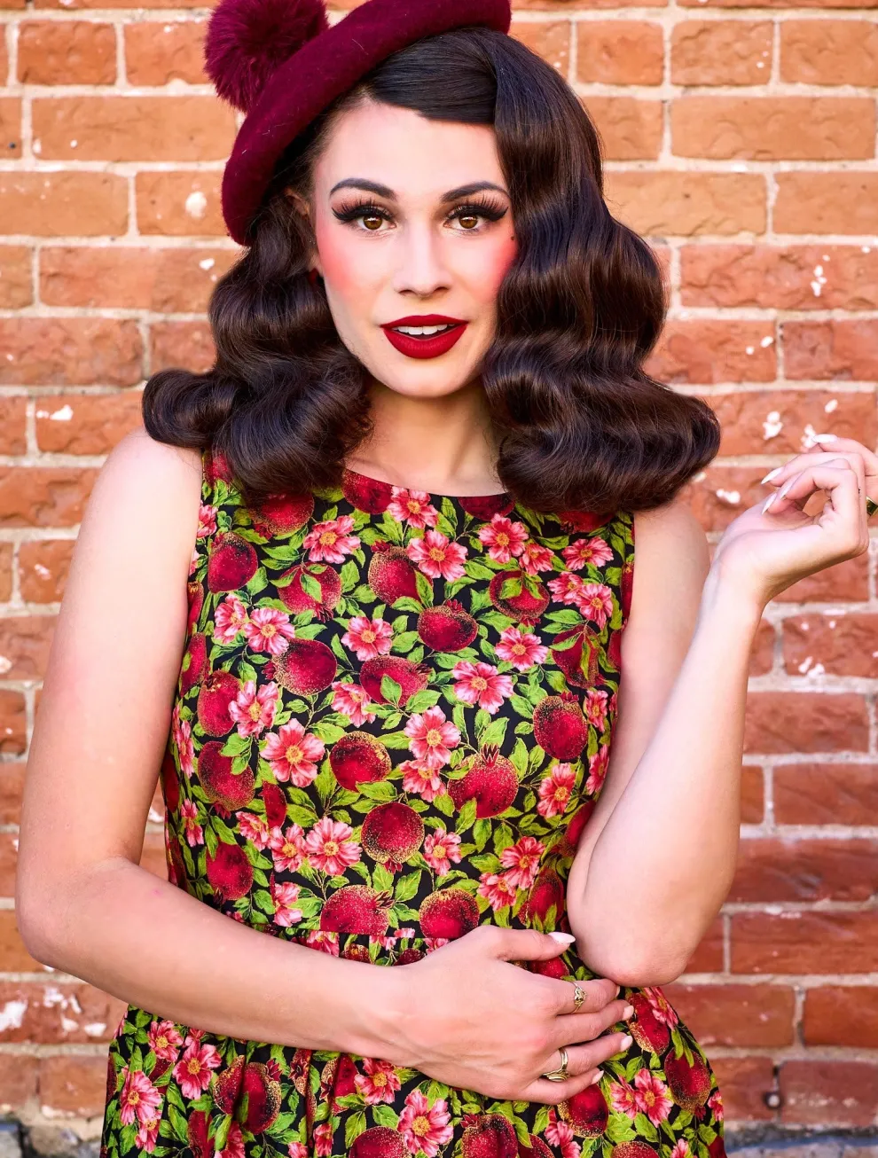 Pomegranate Midi Dress