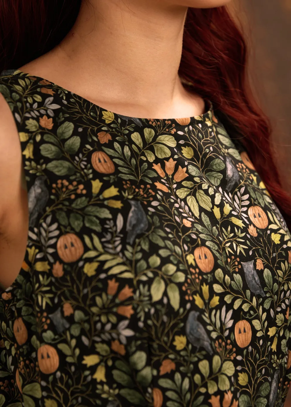 Pumpkin Foliage Midi Dress