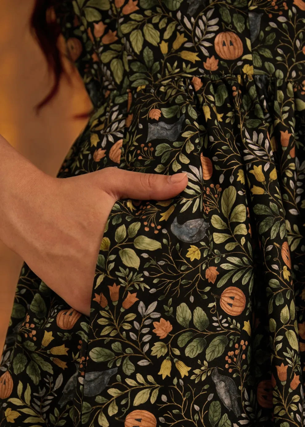 Pumpkin Foliage Midi Dress