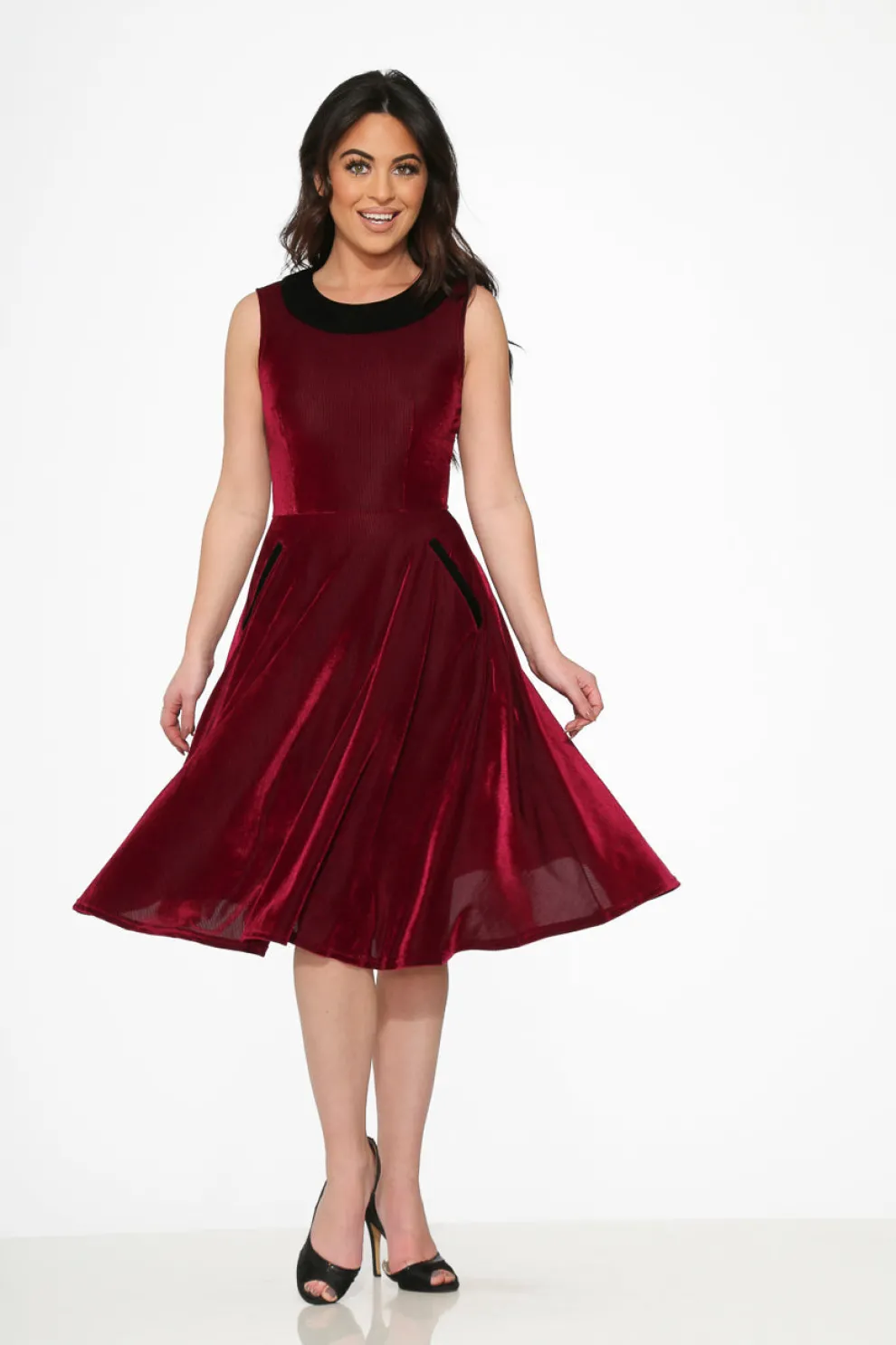 Purple Kurtroy with Black Collor Swing Dress