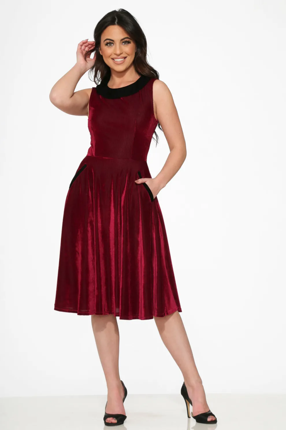 Purple Kurtroy with Black Collor Swing Dress