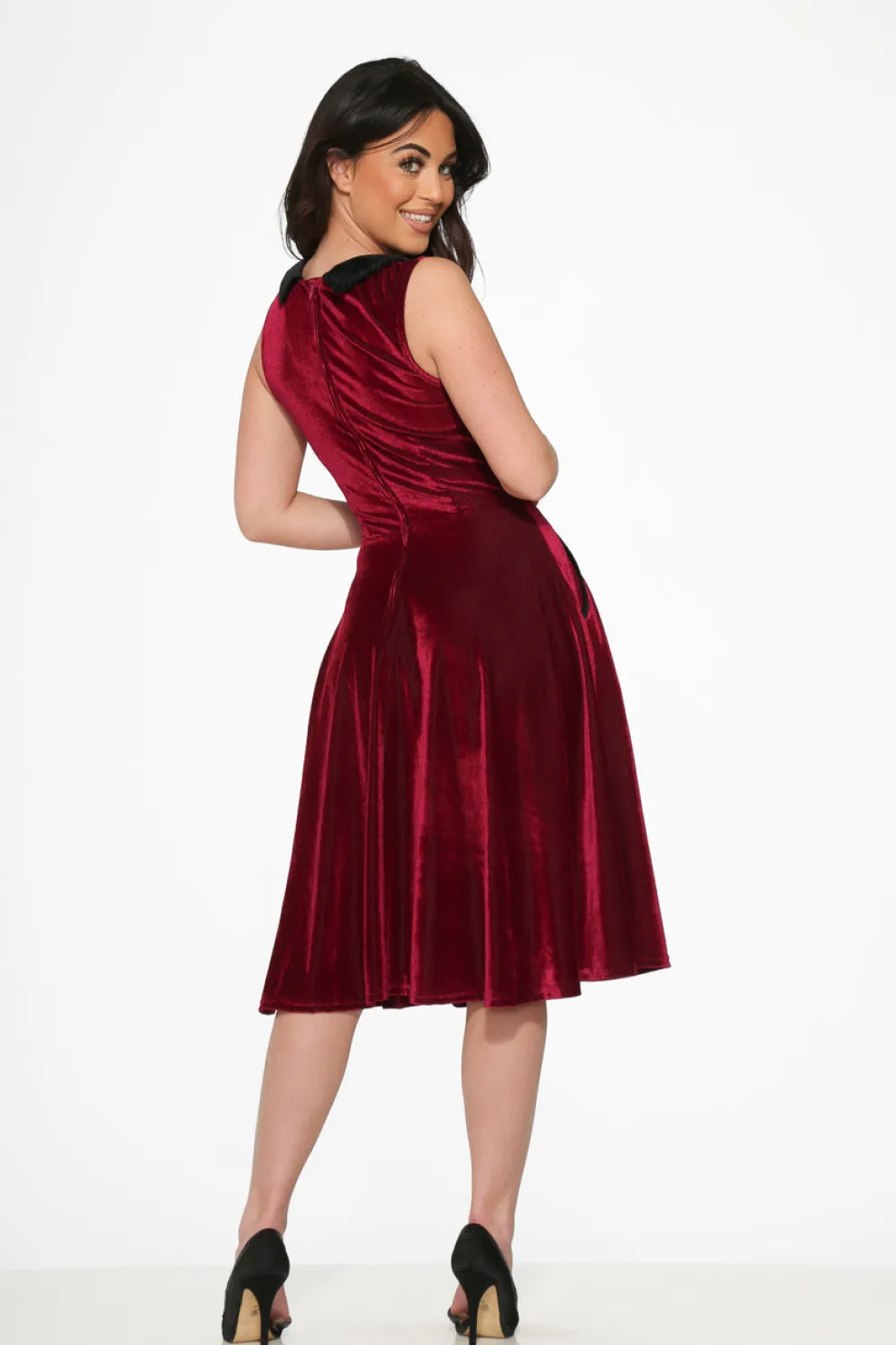 Purple Kurtroy with Black Collor Swing Dress