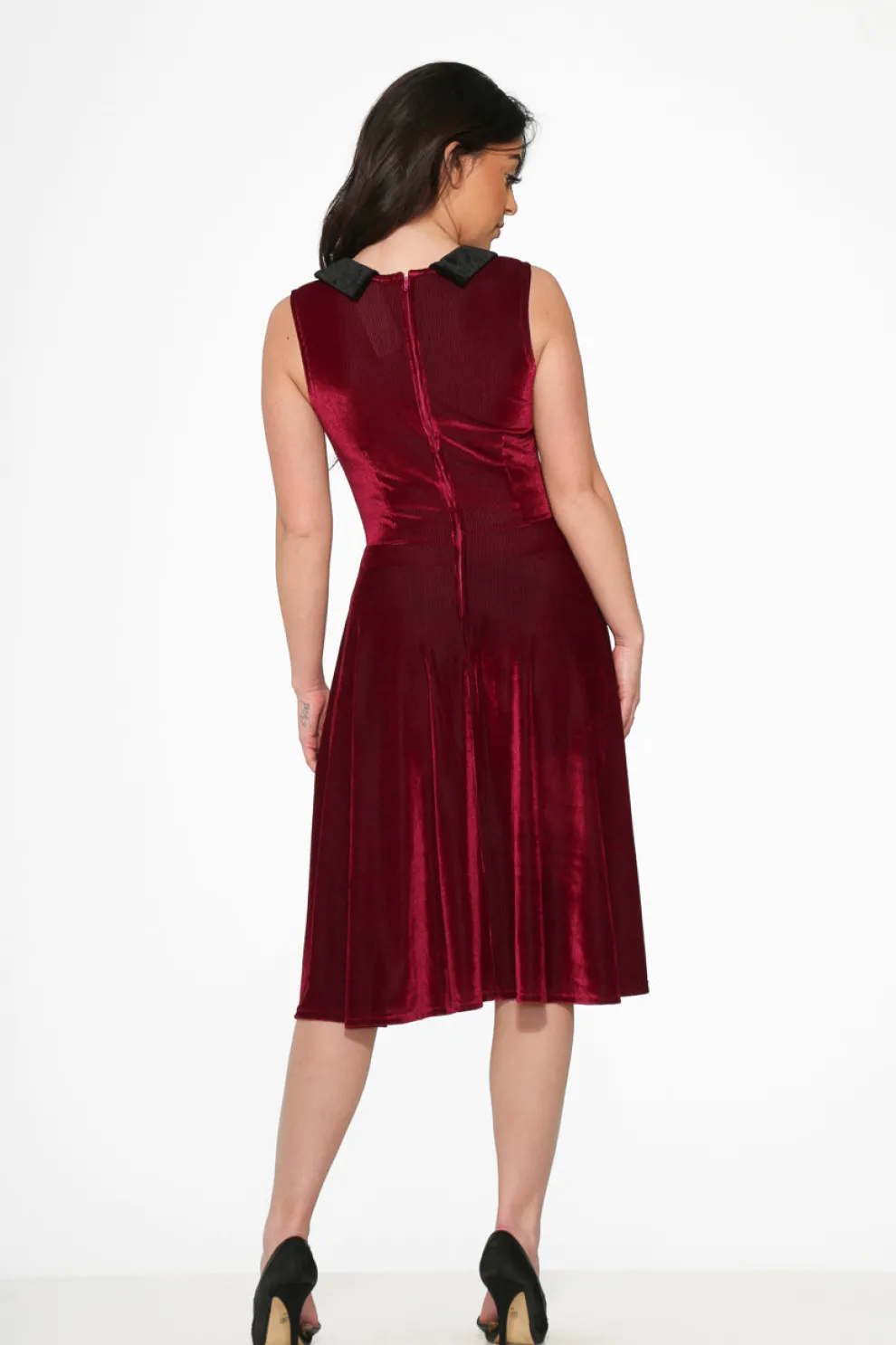 Purple Kurtroy with Black Collor Swing Dress