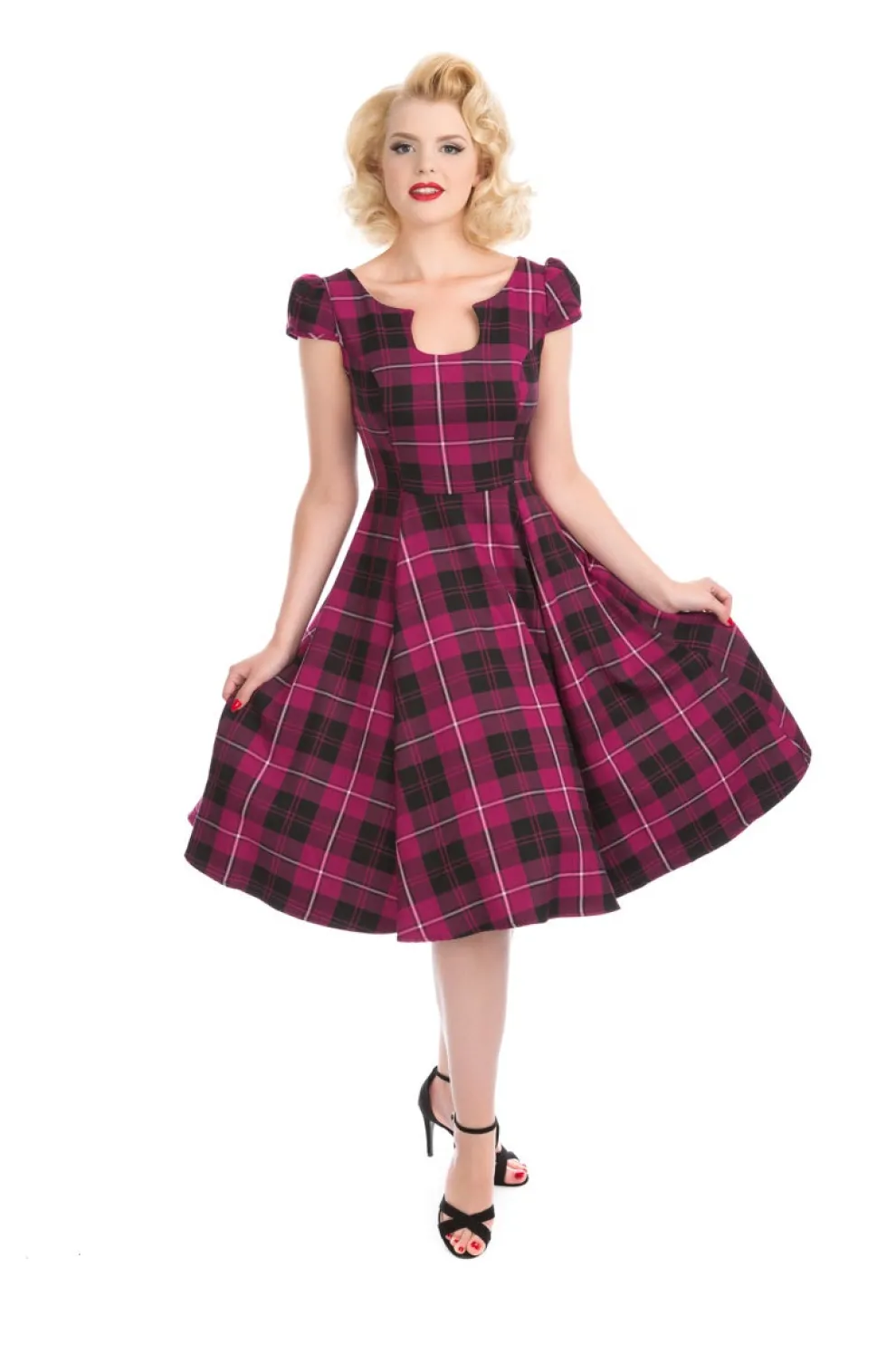 Purple Plaid Swing Dress