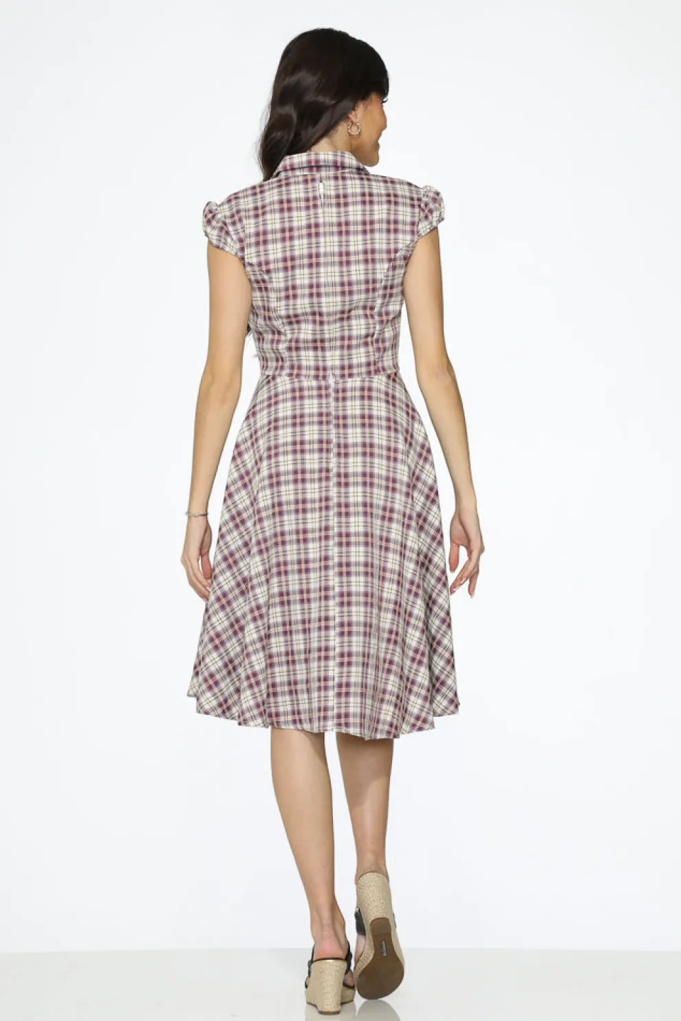 Purple Plaid Swing Dress