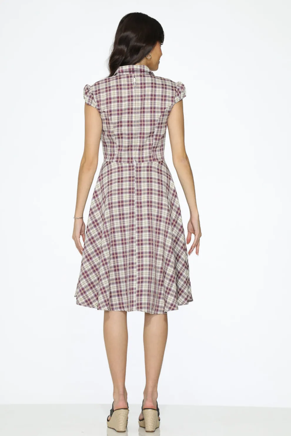 Purple Plaid Swing Dress