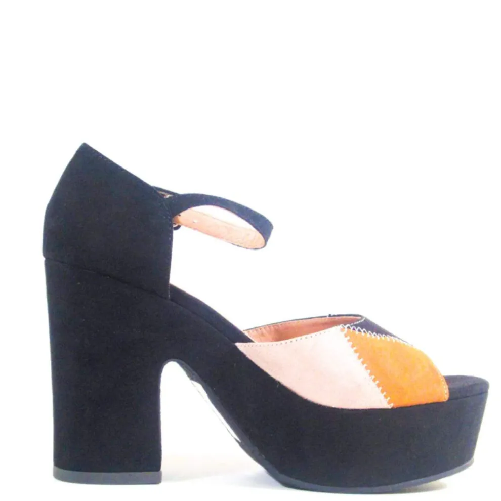 Quilted Patchwork Platform Heels