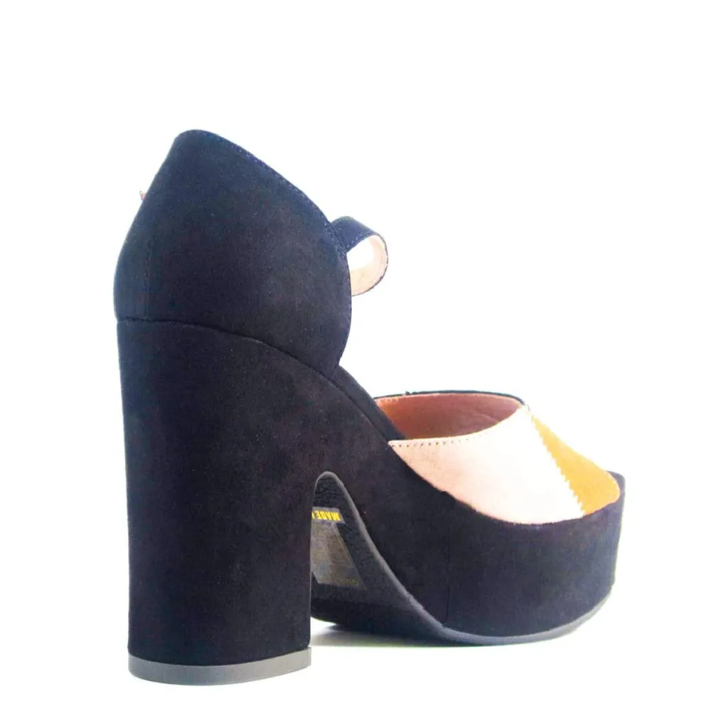 Quilted Patchwork Platform Heels