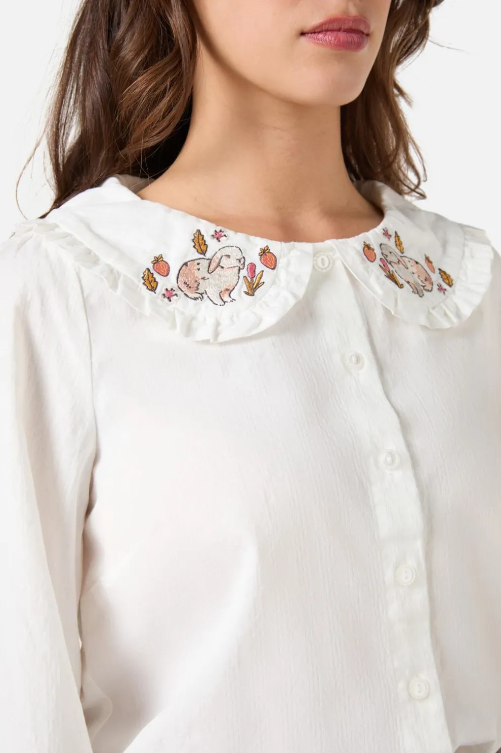 Rabbit Embroidered Blouse