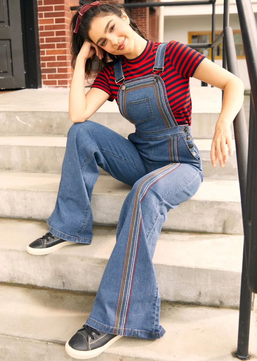 Rainbow With Me Denim Overalls