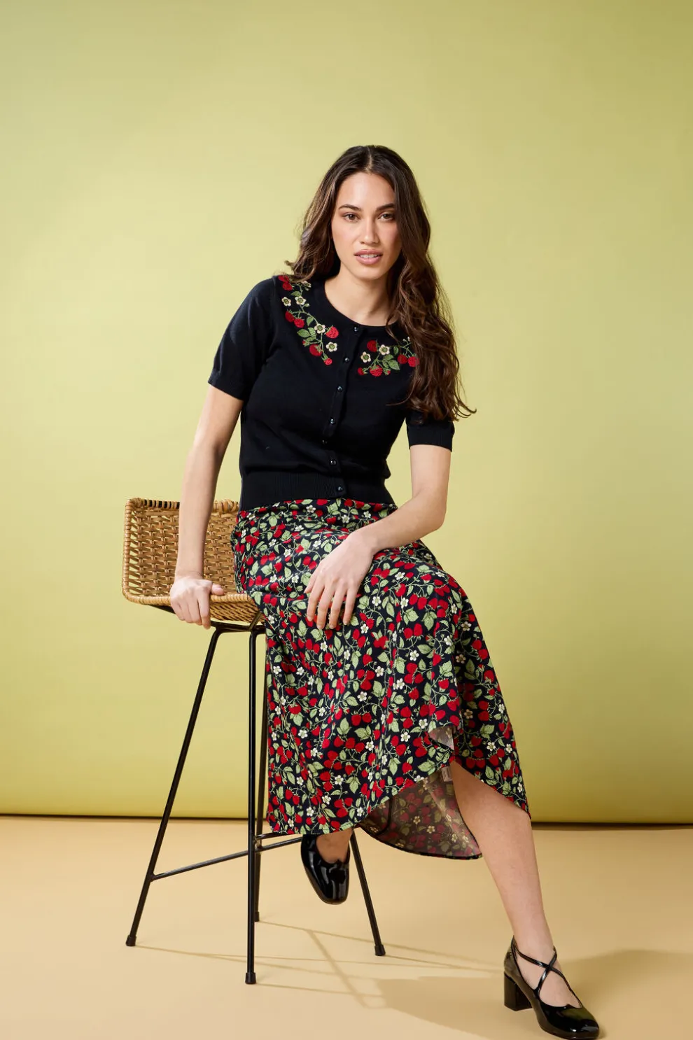 Raspberry Midi Skirt