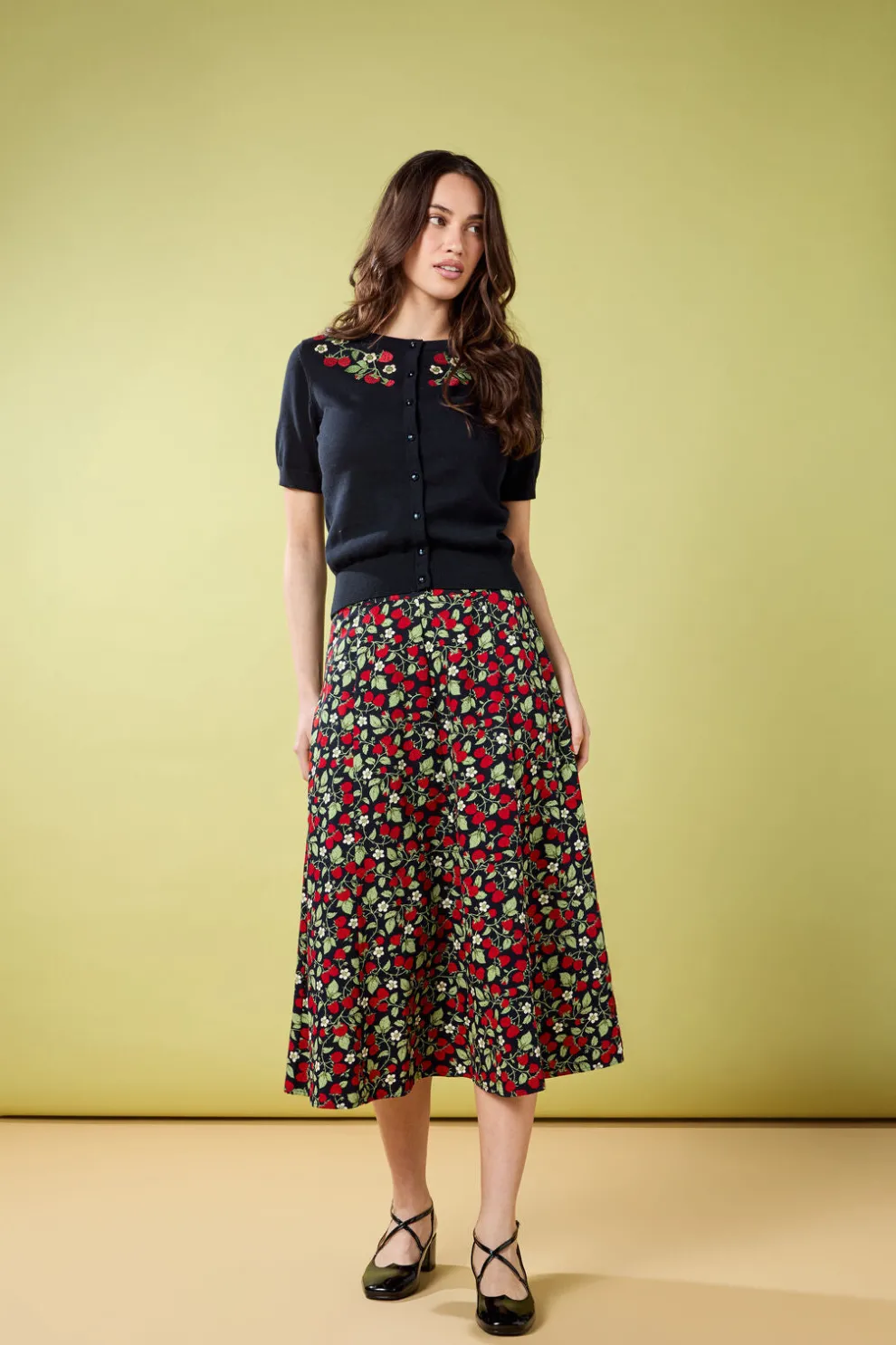 Raspberry Midi Skirt