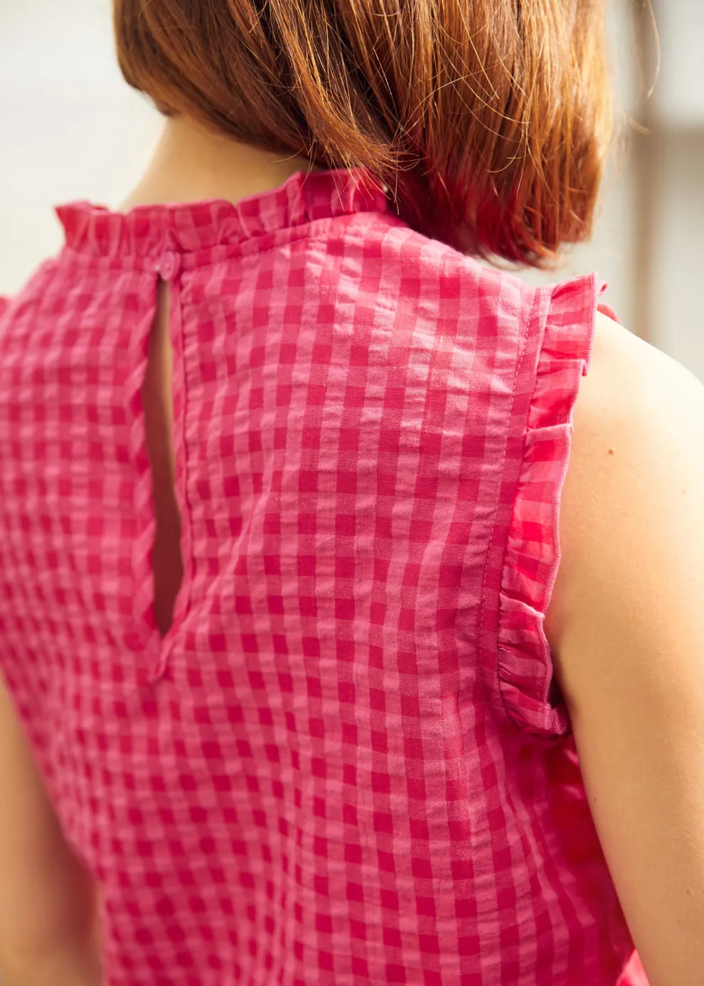 Raspberry Ruffle Blouse