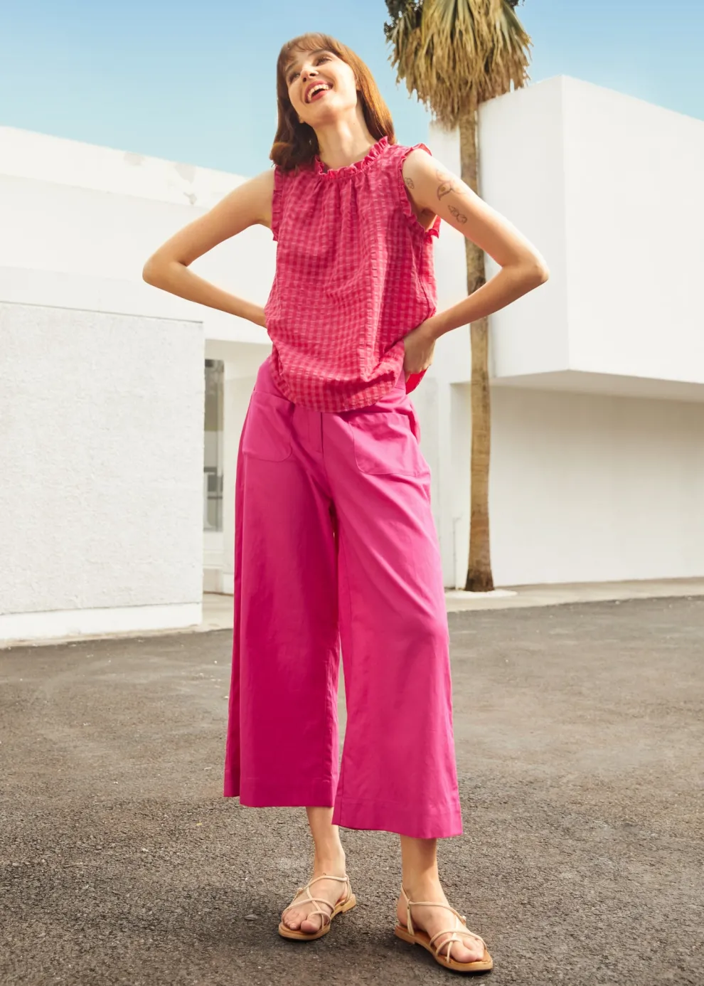 Raspberry Ruffle Blouse